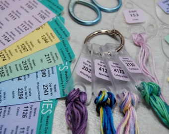 Weeks Dye Works Thread Drop Labels - Organize your Overdyed Thread on Annie's Keepers and Floss Drops with Large Font Number Stickers