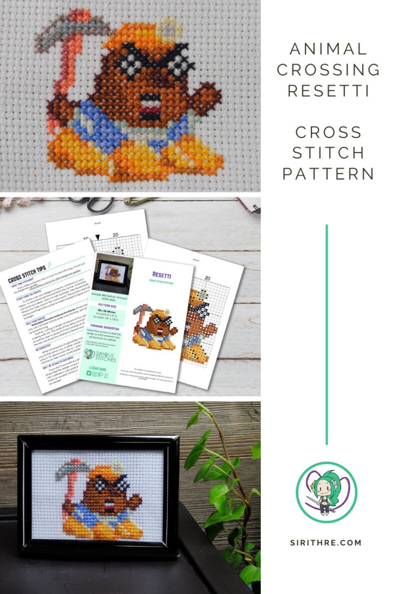 Animal Crossing Cross Stitch Pattern Angry Resetti Mini - Etsy