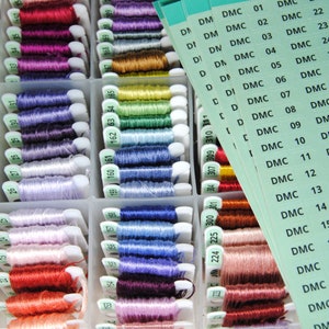 DMC Thread Labels Organize your Bobbins with Large Font Number Stickers Thread Box Storage Organization Method in Pastel Colors image 6