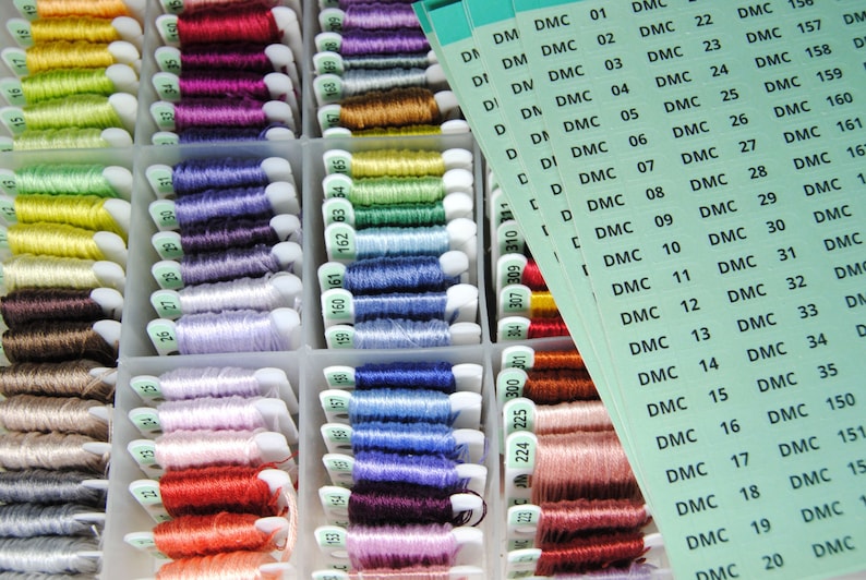 DMC Thread Labels Organize your Bobbins with Large Font Number Stickers Thread Box Storage Organization Method in Pastel Colors image 6