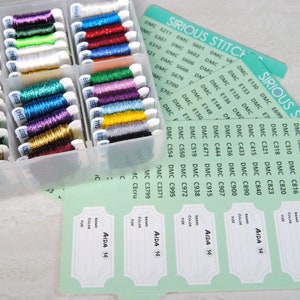 DMC Thread Labels Organize your Bobbins with Large Font Number Stickers Thread Box Storage Organization Method in Pastel Colors image 7