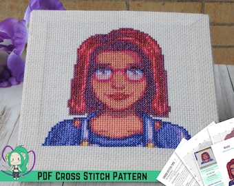 Stardew Valley Cross Stitch Pattern - Maru Villager Portrait - DIY Game Room Art - Von Autor des offiziellen Cross Stitch Guide Book
