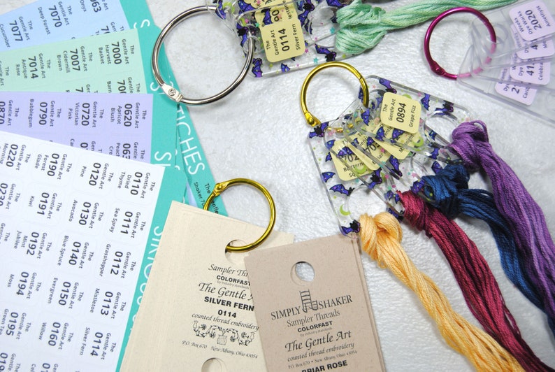 The Gentle Art Thread Drop Labels Organize your Overdyed Thread on Annie's Keepers and Floss Drops with Large Font Number Stickers image 3