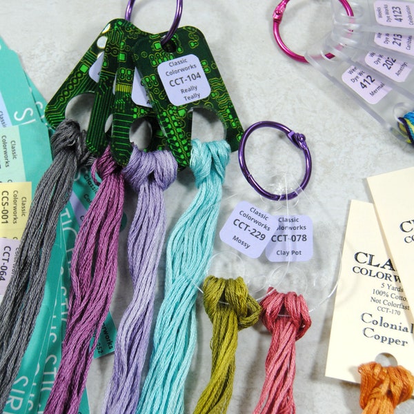 Classic Colorworks Thread Drop Labels - Organize your Overdyed Thread on Annie's Keepers and Floss Drops with Large Font Number Stickers