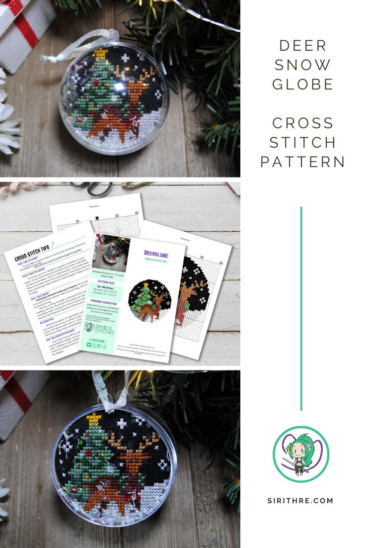Christmas Deer Cross Stitch Pattern - Holiday Design - DIY Christmas ...