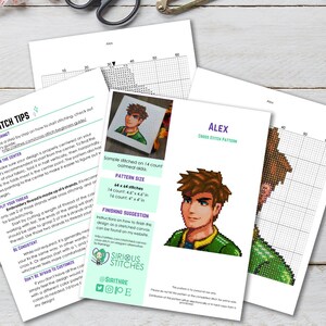 Stardew Valley Cross Stitch Pattern - Alex Villager Portrait - DIY Game ...