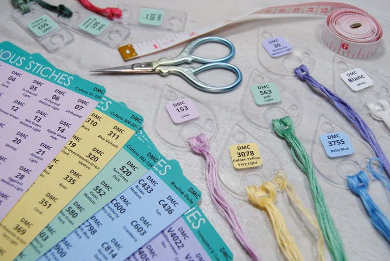 The Gentle Art Thread Drop Labels Organize your Overdyed Thread on Annie's Keepers and Floss Drops with Large Font Number Stickers image 7