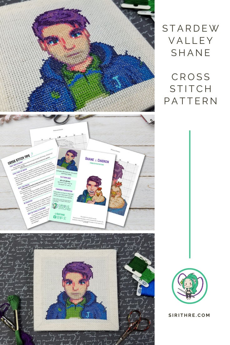 Stardew Valley Cross Stitch Pattern Shane Villager Portrait | Etsy