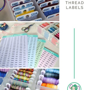 DMC Thread Labels Organize your Bobbins with Large Font Number Stickers Thread Box Storage Organization Method in Pastel Colors image 8