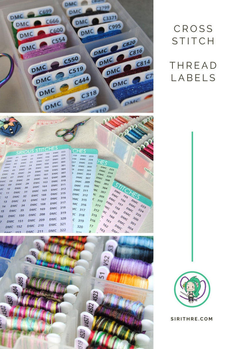 DMC Thread Labels Organize your Bobbins with Large Font Number Stickers Thread Box Storage Organization Method in Pastel Colors image 8