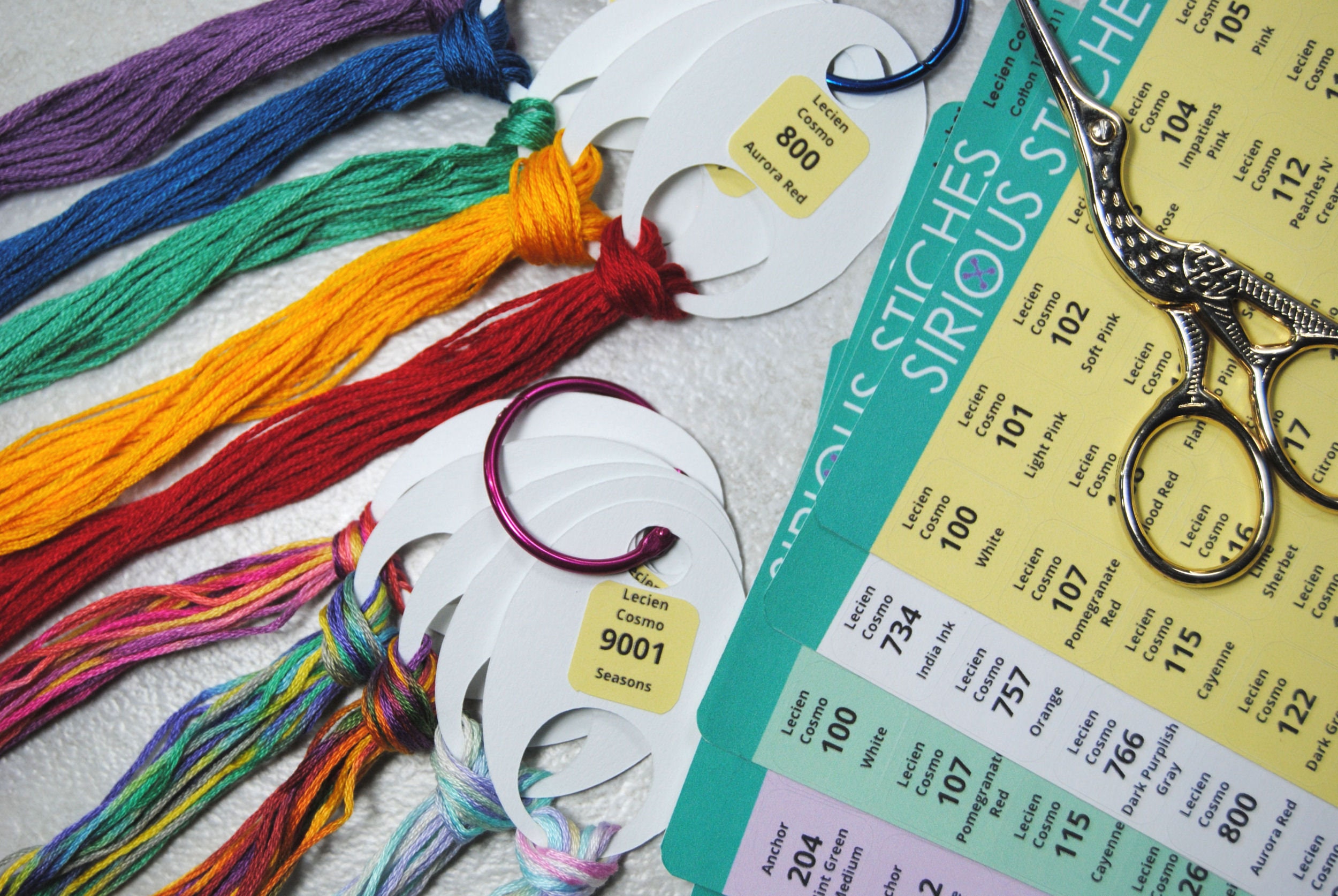 Label With Thread Chain Lecien Cosmo Thread Drop Labels - Organize Annie's Keepers and Floss ...