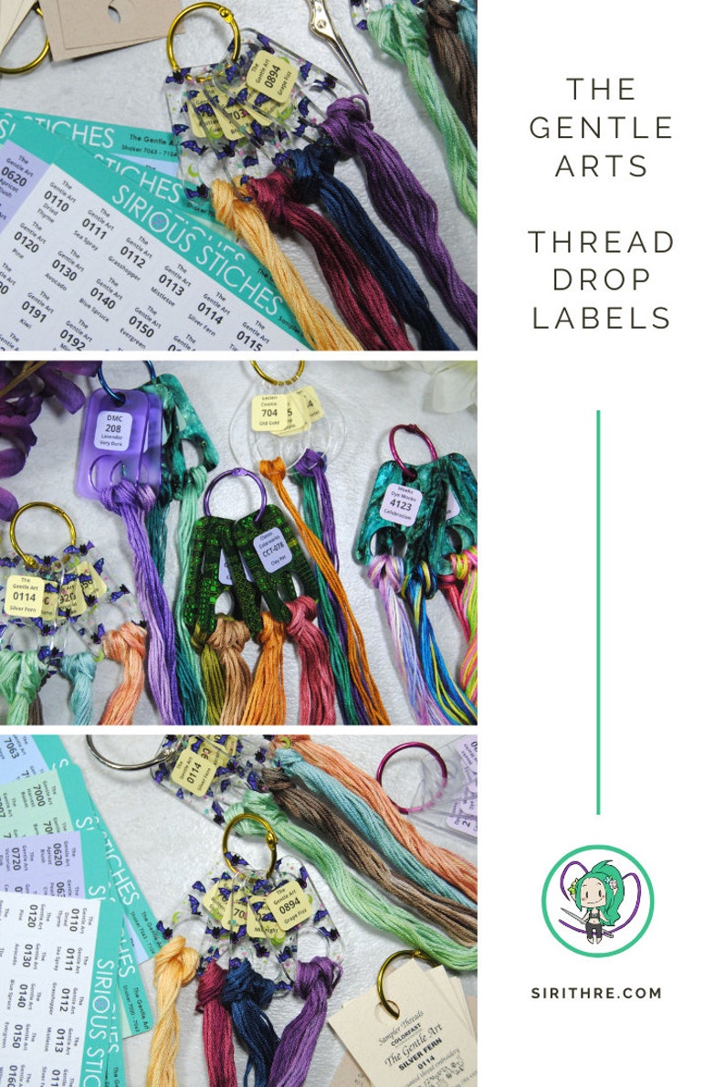 The Gentle Art Thread Drop Labels Organize your Overdyed Thread on Annie's Keepers and Floss Drops with Large Font Number Stickers image 10