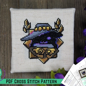 Hades-kruissteekpatroon - Charon, veerman van de rivier de Styx - Griekse mythologie - op videogames geïnspireerd ontwerp