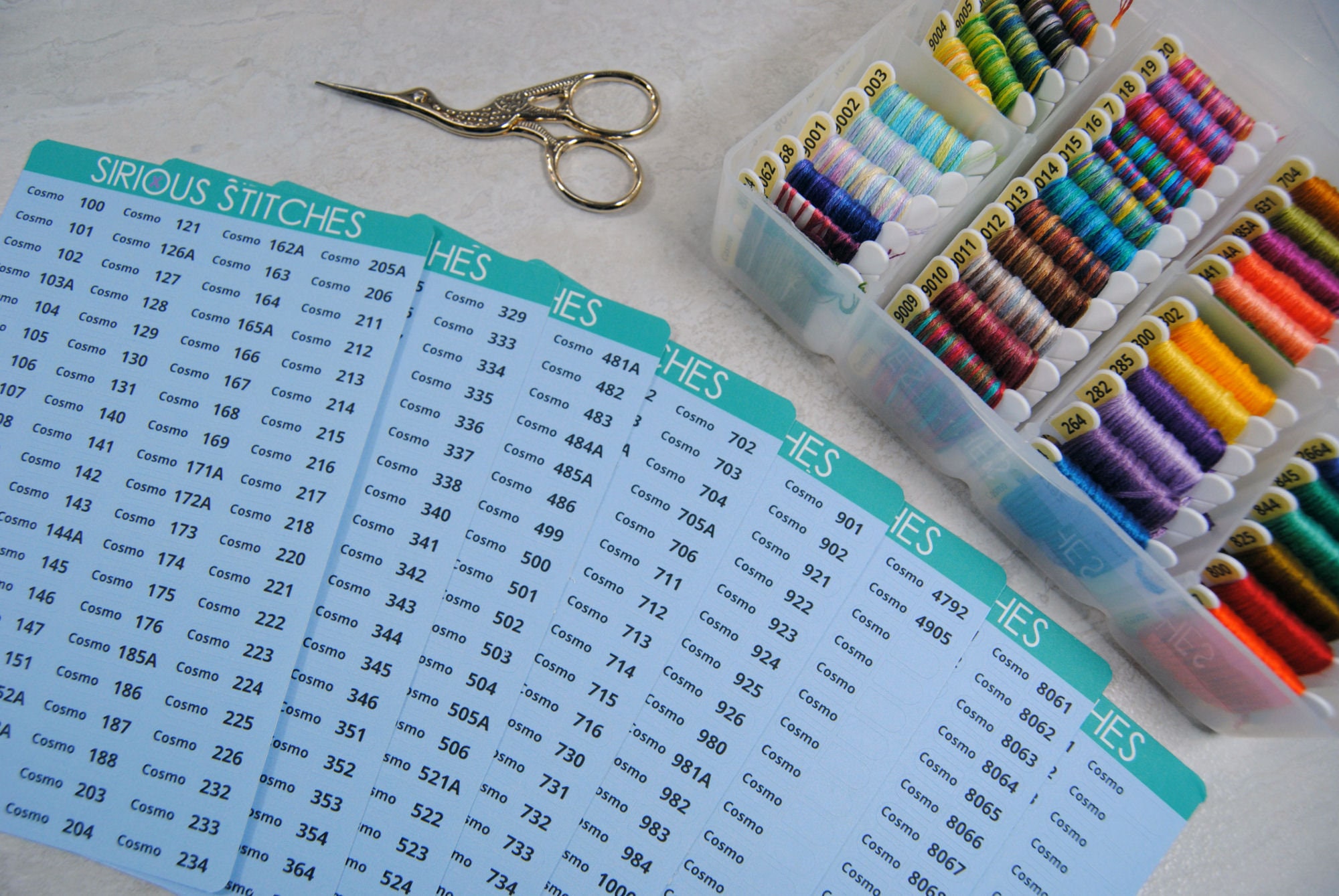 Thread Geometric Labels Cosmo Thread Labels - Organize Your Bobbins With Large Font Number ...