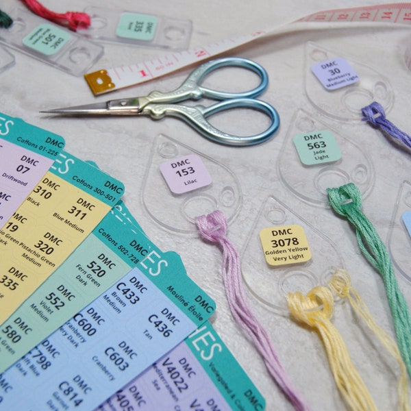 DMC Thread Drop Labels - Organize your Annie's Keepers and Floss Drops with Large Font Number Stickers - Thread Storage Organization Method