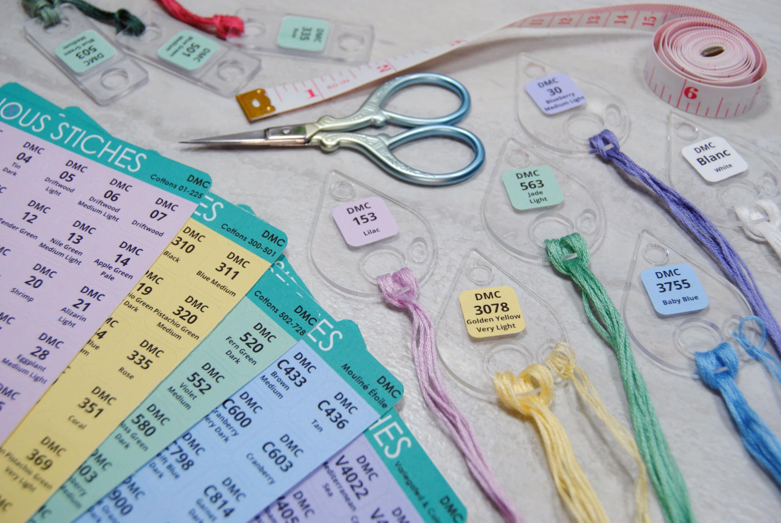 DMC Thread Drop Labels - Organize your Annie's Keepers and Floss Drops with Large Font Number Stickers - Thread Storage Organization Method