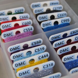 DMC Thread Labels Organize your Bobbins with Large Font Number Stickers Thread Box Storage Organization Method in Pastel Colors image 4