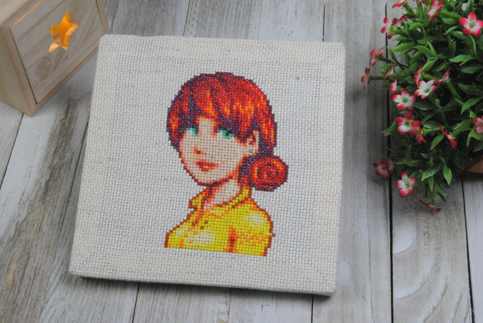 Cross Stitch Pattern - Penny Portrait - Stardew Valley.