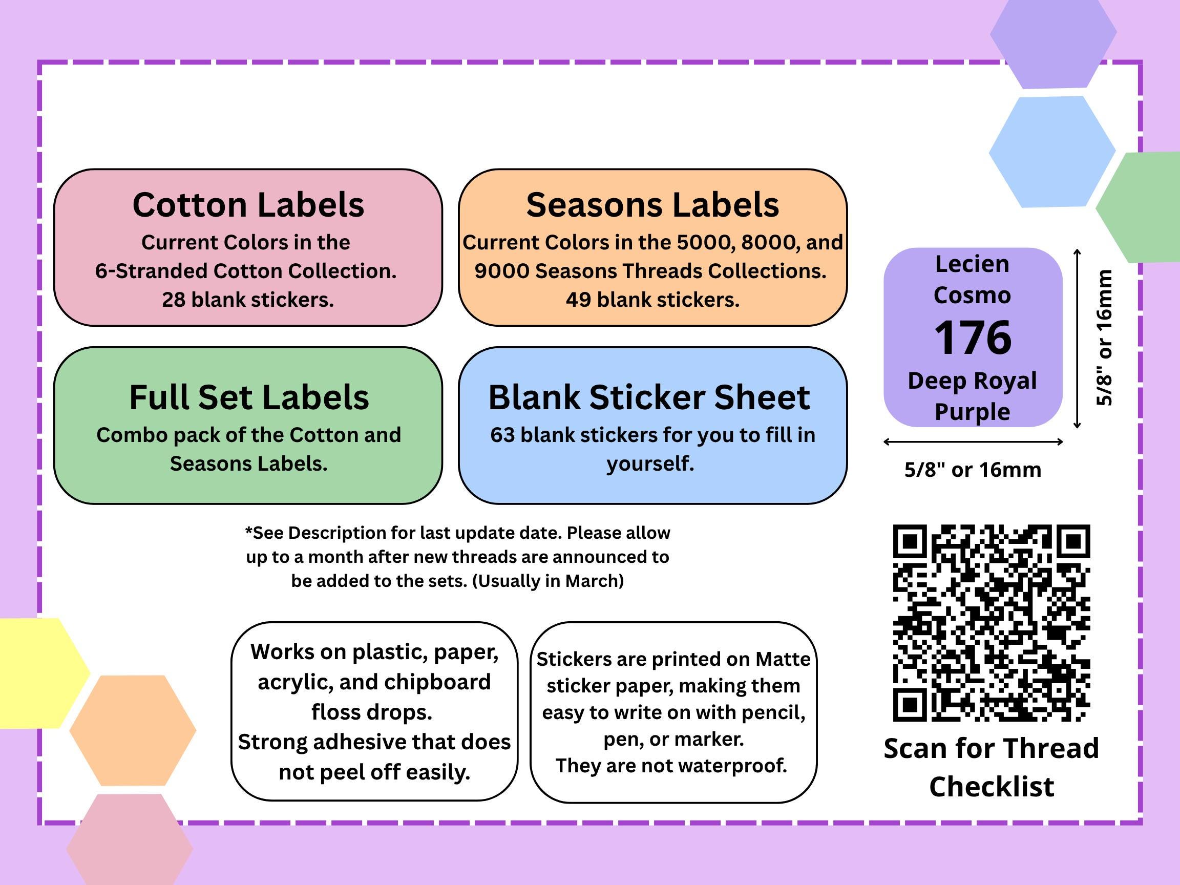 Thread Class Labels Lecien Cosmo Thread Drop Labels - Organize Annie's Keepers and Floss ...