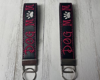 Dog Mom Key Chain Wristlet, Wrist Lanyard, Gift for Dog Lover