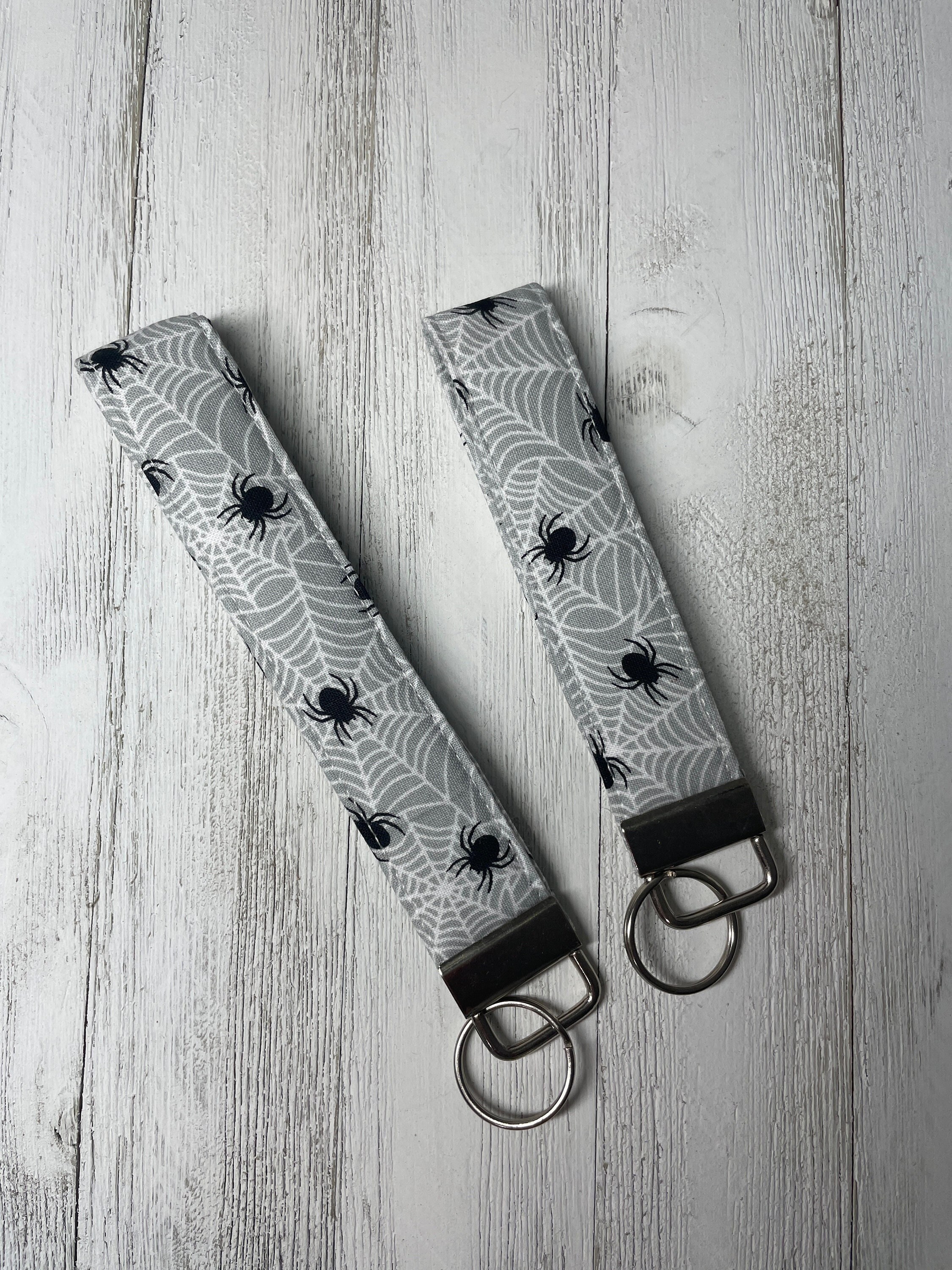 Halloween Keychain Wristlet, Spider Keychain, Key fob, Fun Gifts