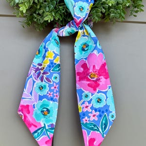 Floral Wreath Sash, Summer Flower Wreath Sash, door decor, decoration, front door style, embroidery blank