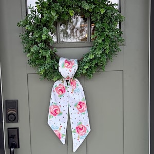 Floral  Wreath Sash, Sring Flower  Wreath Sash, door decor, decoration, front door style, embroidery blank