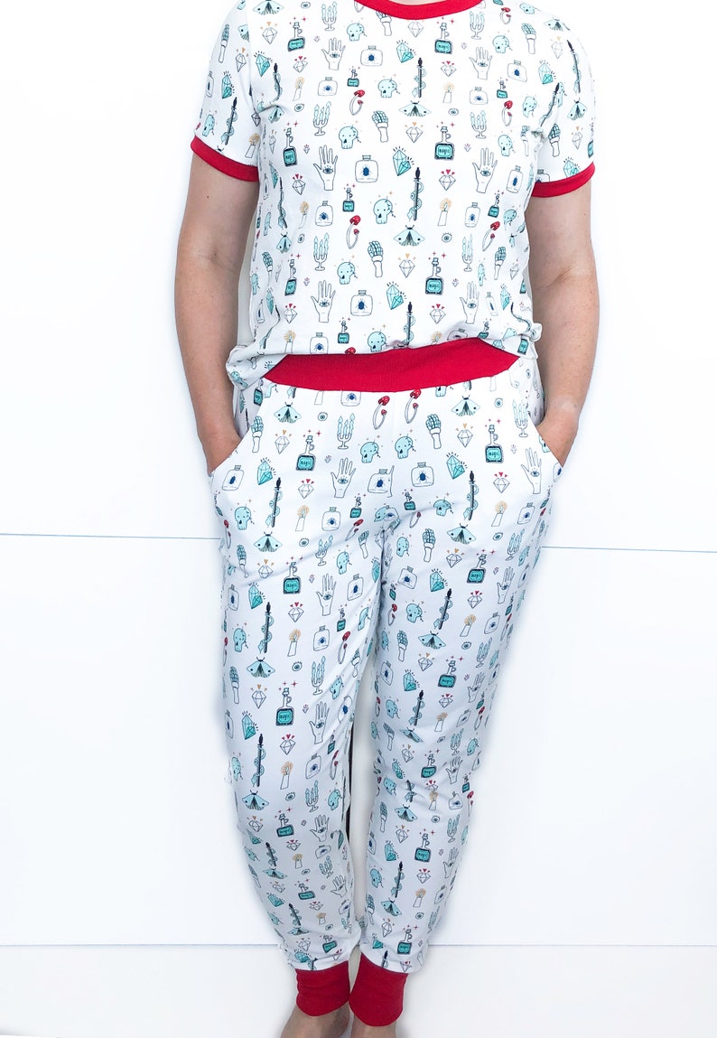 Women/'s print leggings alchemy sleep pants handmade pyjama pants women/'s cotton lounge pants unique gift for her