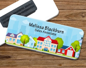 Real Estate Realtor Neighborhood Magnetic Name Tag Badge