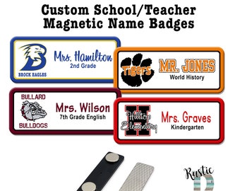 School Name Badge Etsy