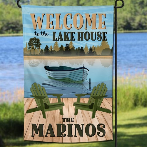 Personalized to the Lake Garden Flag Lake House or Etsy