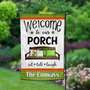 Welcome to our Porch Personalized Home Garden Banner 12&quot;x18&quot;