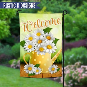 Welcome Daisies Garden Banner 12&quot;x18&quot;