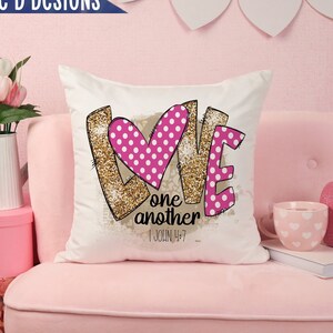 Love One Another Linen Fabric Pillow Cover