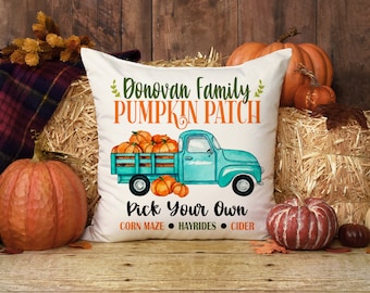 Pumpkin Patch Pillow Cover, Personalized Gift, Fall Pillow Cover, Fall Decor, Personalized Pillow Cover, Farmhouse Decor, Decorative Pillow