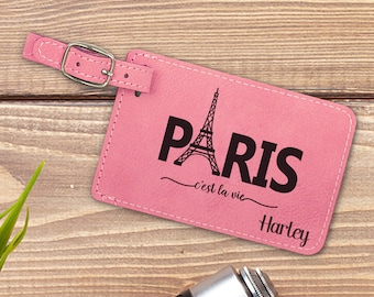 Personalized Luggage Tag, Paris Luggage Tag, Custom Luggage Tag, Personalized Gift, Bag Tag, Gift for Her, Gift for Him