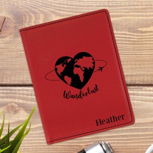 Wanderlust Personalized Leatherette Passport Holder