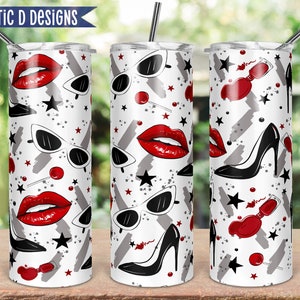 Lipstick & High Heels Personalized 20oz Stainless Steel Skinny Tumbler
