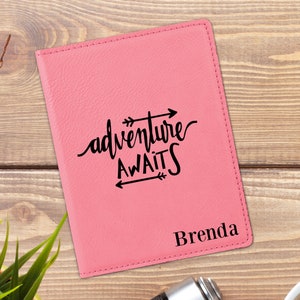 Adventure Awaits Personalized Leatherette Passport Holder