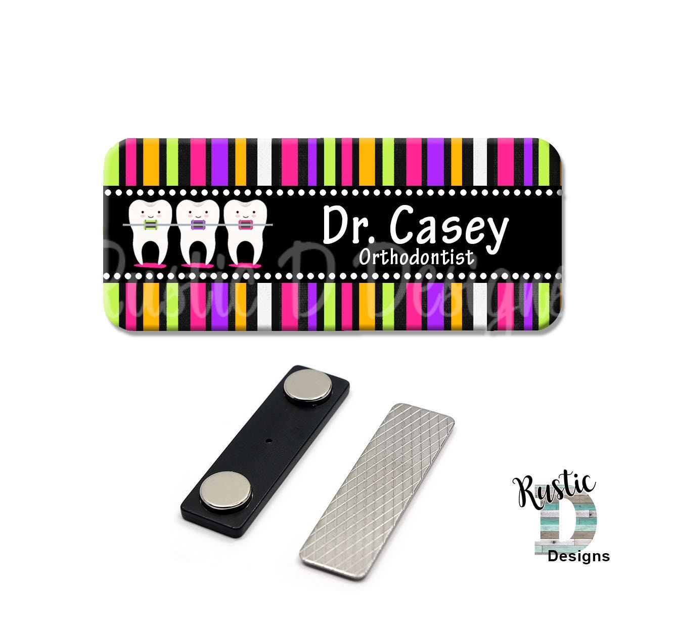 Braces Teeth Orthodontist Name Badge Name Etsy