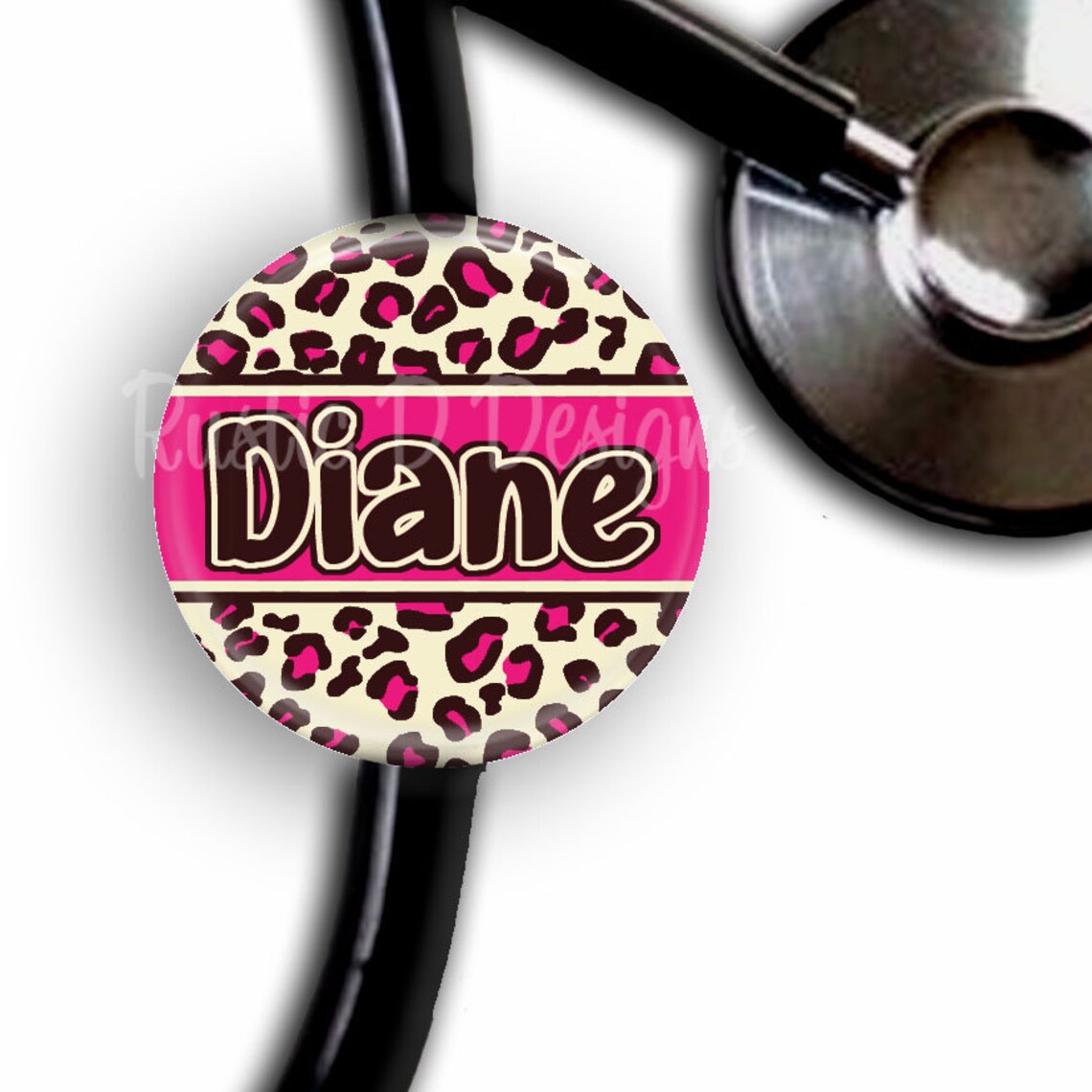 Leopard Print Personalized Stethoscope ID Tag Etsy