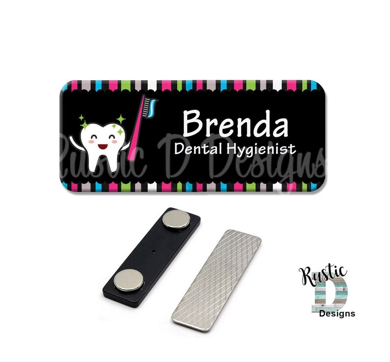 Sparkly Tooth Dental Hygienist Dentist Name Badge Etsy