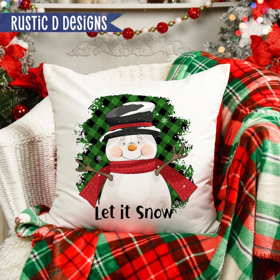 Let It Snow Snowman Pillow Cover Holiday Pillow Cover Christmas Decor Snowman Pillow Cover Christmas Gift Holiday Decor Snowman Decor Etsy Canada