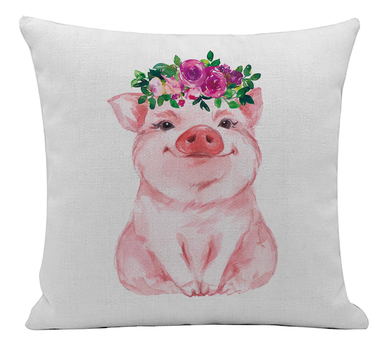 Flowered Pig Pillow Cover Pig Pillow Cover Pig Decor Etsy