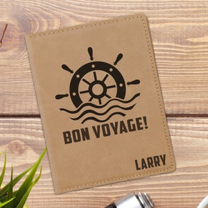 Bon Voyage Personalized Leatherette Passport Holder