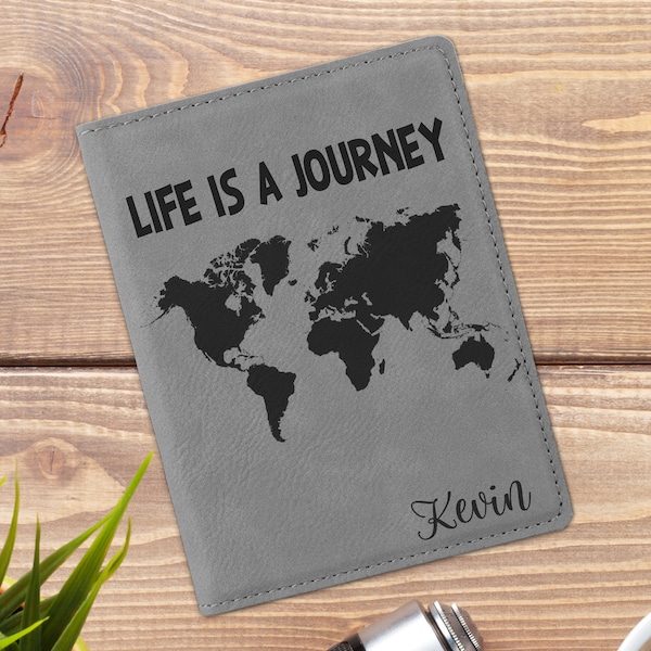 Personalized Passport Holder, Life is a Journey, Custom Passport Holder, Personalized Gift, Passport Cover, Gift for Her, Gift for Him