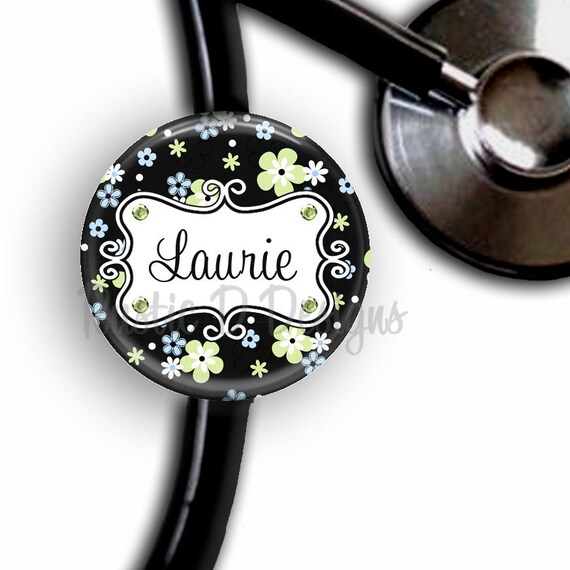 SUMMER BREEZE FLOWERS PERSONALIZED RETRACTABLE ID BADGE HOLDER OR LANYARD