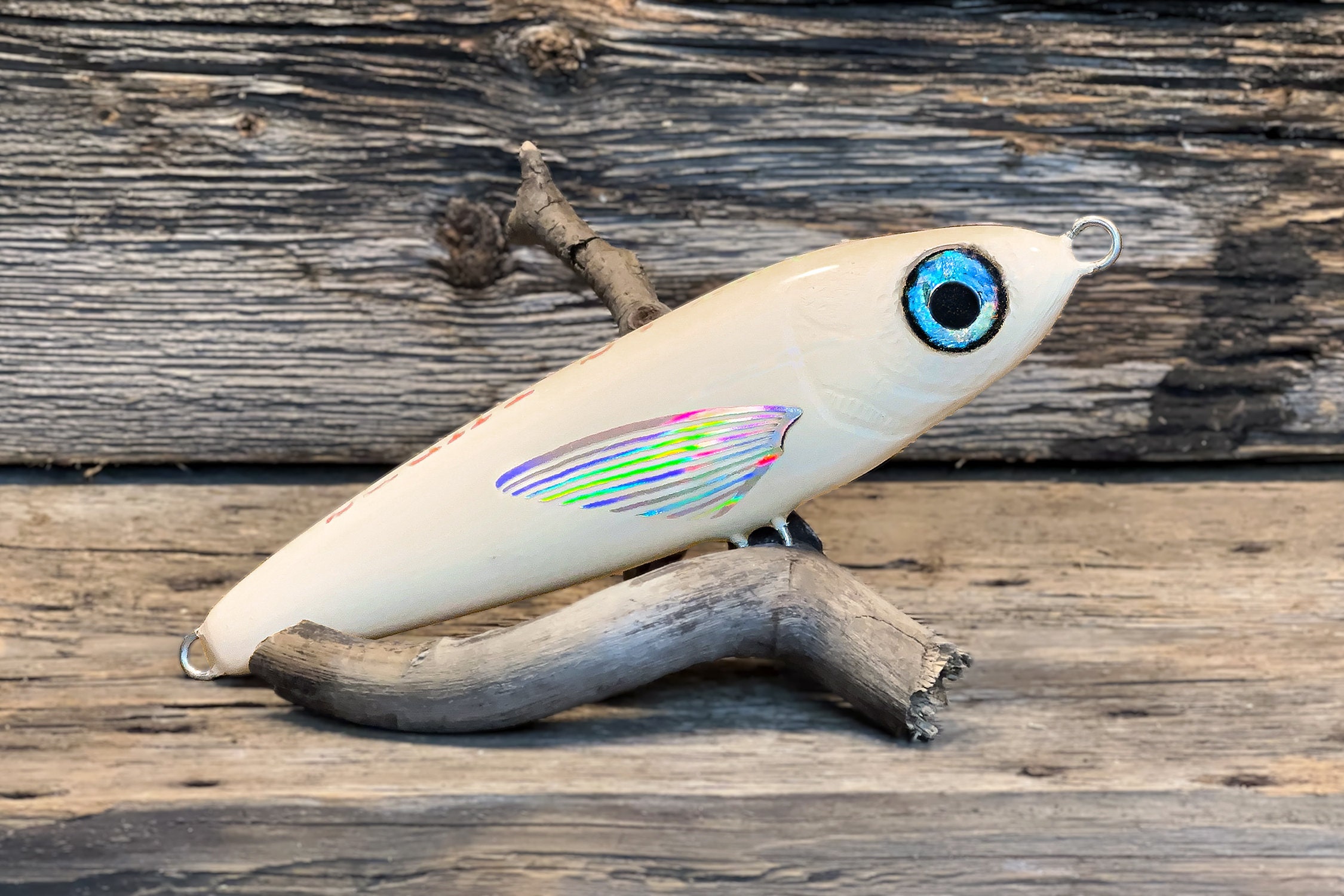 Atlas Lures Handmade Helio Bone W/ Abalone Eye Custom Fishing Lure USA  Tuna, Striped Bass, Musky, Pike, Saltwater/freshwater Stickbait 