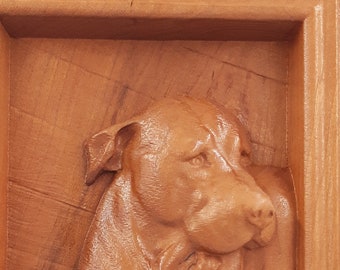 Dog Coming Out of Frame Wood Wall Hanging