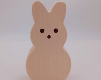 Bunny Blanks - 6 inch Wood Bunnies for Crafts - Unfinished Chunky Bunny for Easter, Spring, Crafts, Painting